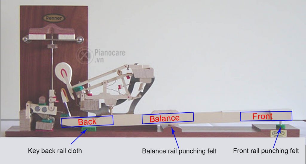 Nỉ lót sau phím - key back rail cloth